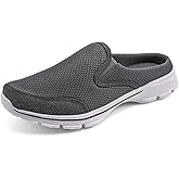 MizHome Men's Open Back Sneaker Clogs Knit Mules Shoes Lightweight Breathable Slippers