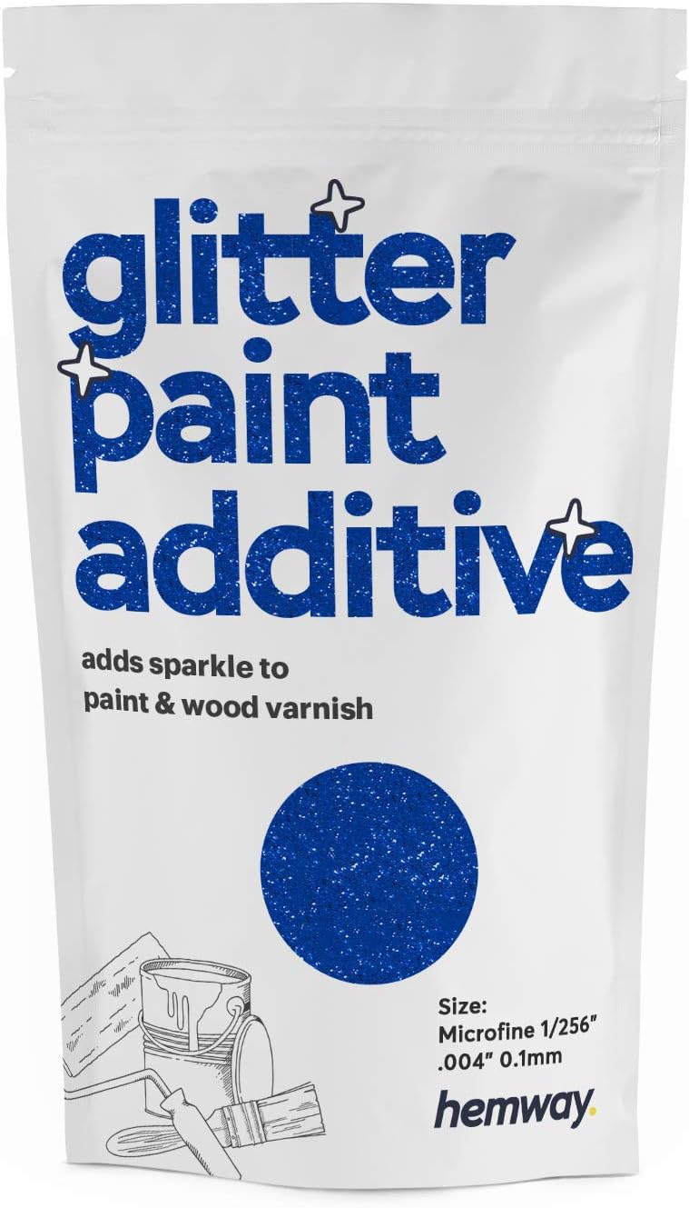 Hemway Sapphire Blue Glitter Paint Additive Microfine 100g for Adding Sparkle to Paints & Varnish, Microfine (1/256" 0.004" 0.1mm)