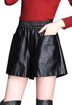 leather shorts amazon
