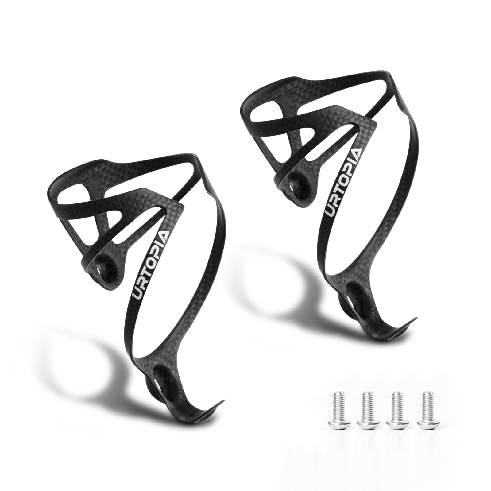 Wiel Carbon Fiber Water Bottle Cages - 2-Pack Lightweight Bike Bottle Holders For Road & MTB
