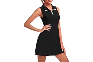 FKEEP Women's Golf Tennis Dress Athletic Workout Dress with Shorts and Pockets