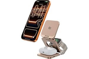 LULULOOK Qi2.2 25W Wireless Charger - Magnetic 3 in 1 Charging Station for iPhone 17/16/15/14/13/12, Apple Watch, AirPods, Fa