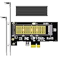 GLOTRENDS PA09-X1-HS M.2 NVMe to PCIe X1 Adapter with M.2 Heatsink for 2230/2242/2260/2280 M.2 NVMe SSD, PCIe X1 Installation (Black)
