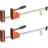 VEVOR Bar Clamps for Woodworking, 2-Pack 30 inch Parallel Clamp Set, F-Clamp with 1500 lbs Load Limit, Even Pressure, High-St