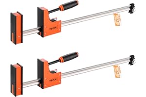 VEVOR Bar Clamps for Woodworking, 2-Pack 36 inch Parallel Clamp Set, F-Clamp with 1500 lbs Load Limit, Even Pressure, High-St