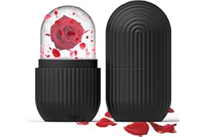 XKMiess Ice Cube Roller Massager for Face, Eyes and Neck Naturally Conditioning and Skin Care,De-Puff Eye Bags,Reduce Migraine Pain,Reusable Massage Silicone Ice Mold (Matte black)