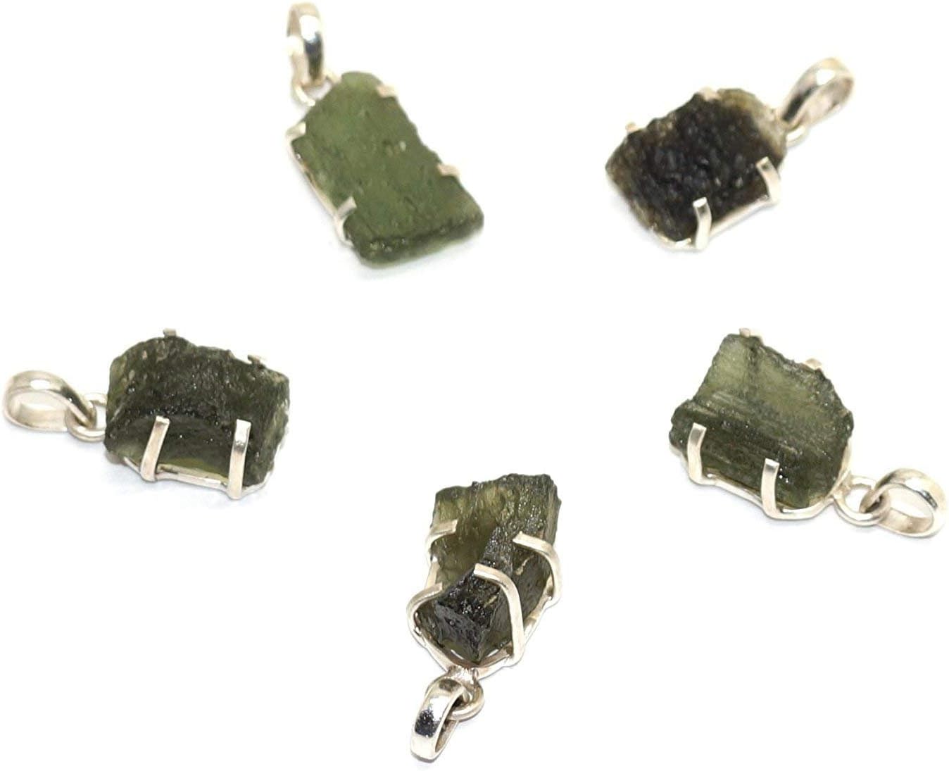 Kripanidhi Crafts Natural Moldavite Tektite High Vibrations Crystal Pendant I 10-15 Carat Penddant I Genuiine Lab Tested Moldavite with Authenticity Certificate