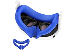 OUKNAK VR Face Cover for Quest 3 Headset, Silicone Face Pad Face Cushion Compatible with Quest 3 Face Cover Skin Accessories (Blue)