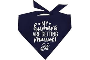 TEES & TAILS My Humans are Getting Married Wedding Annoucement Dog Bandana (Navy, XS 224)