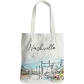 jealance Watercolor New York Paris Chicago Nashville Italy California Lover Gifts Tote Bag Beach Bag Travel Souvenir Gift