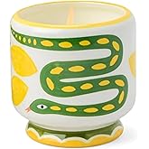 Paddywax Scented Candles Dopo Hand-Painted Ceramic Luxury Artisan Candle, 8-Ounce, Snake - Wild Lemongrass