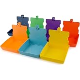 Ultrassist Dental Lab Working Pans, 7-Color Tray Set | ABS trays, matching clips, stackable design, for dental models, notes and job cards