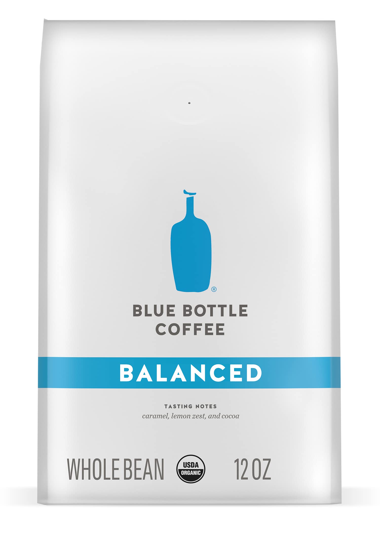 Blue Bottle Whole Bean Organic Coffee, Balanced, Medium Roast, 12 Ounce bag  (Pack of 1)