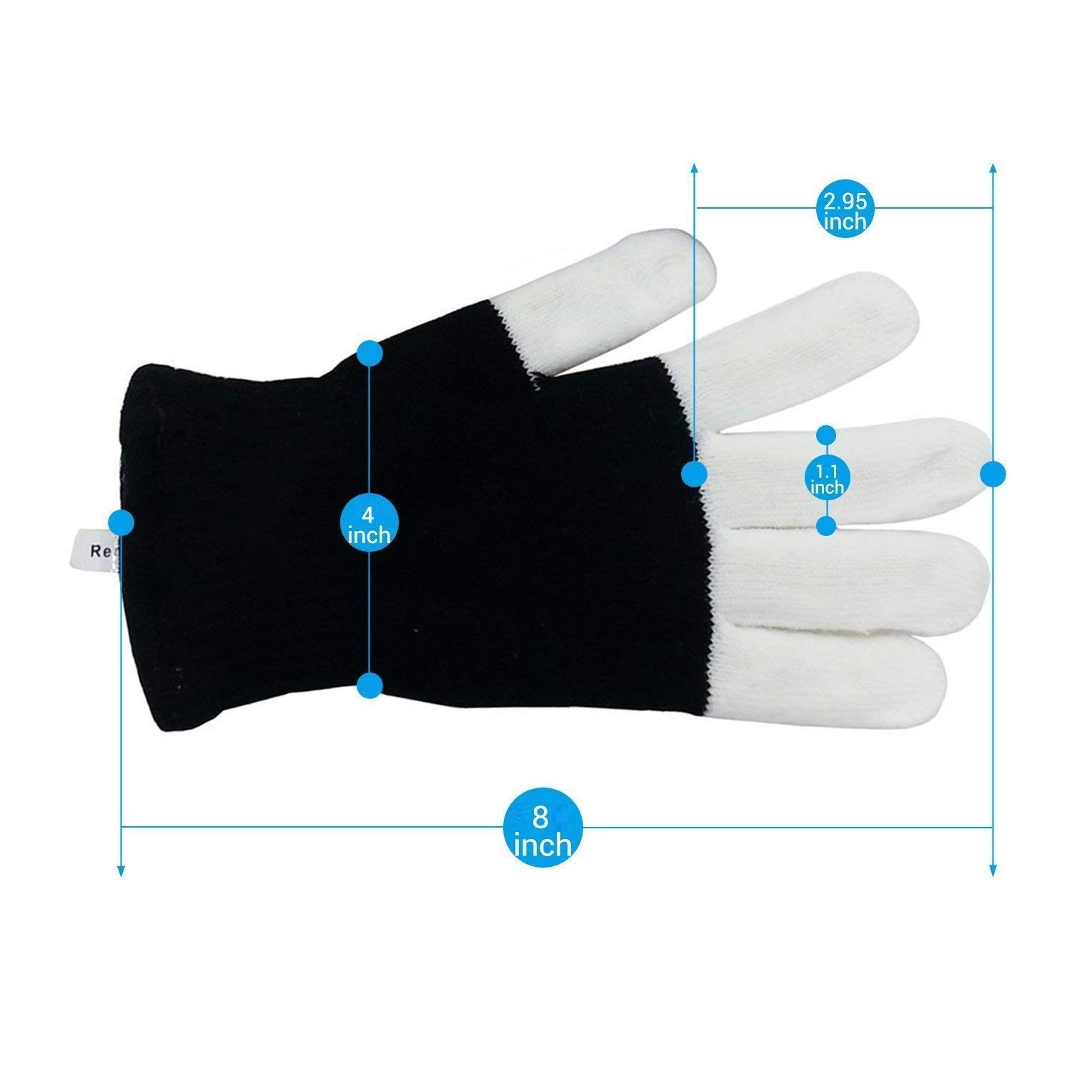 LED Gloves, Light Up Hand Gloves, Flashing Fingers Colourful Rave Gloves 6 Modes Glow for Festivals/ Halloween/ Christmas/ Bonfire Night/ Party/ Games/ Running/Gift, Fits Kid& Adult Hands(2 Pairs)