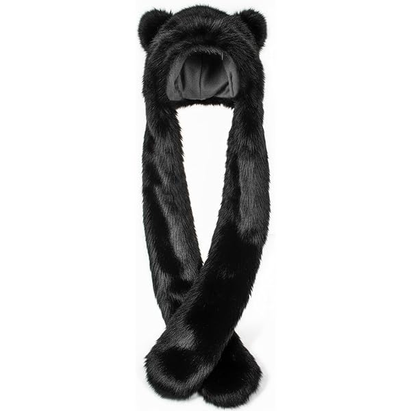 Amazon.com: Winter Animal Hat Faux Fur Hooded Scarf Cute  display picture 3