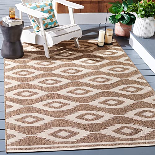SAFAVIEH Washable Rug Outdoor Beach House Collection - 4' x 6', Cream & Beige,…