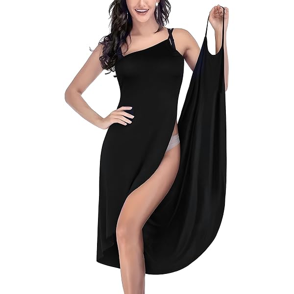 WIWIQS Women's Bikini Cover Ups Wrap Backless Strap Beach Summer Dress  Solid Color Flowy Spaghetti Strap Beachwear Maxi Long Sarongs Dress BLK S  at Amazon Women's Clothing store
