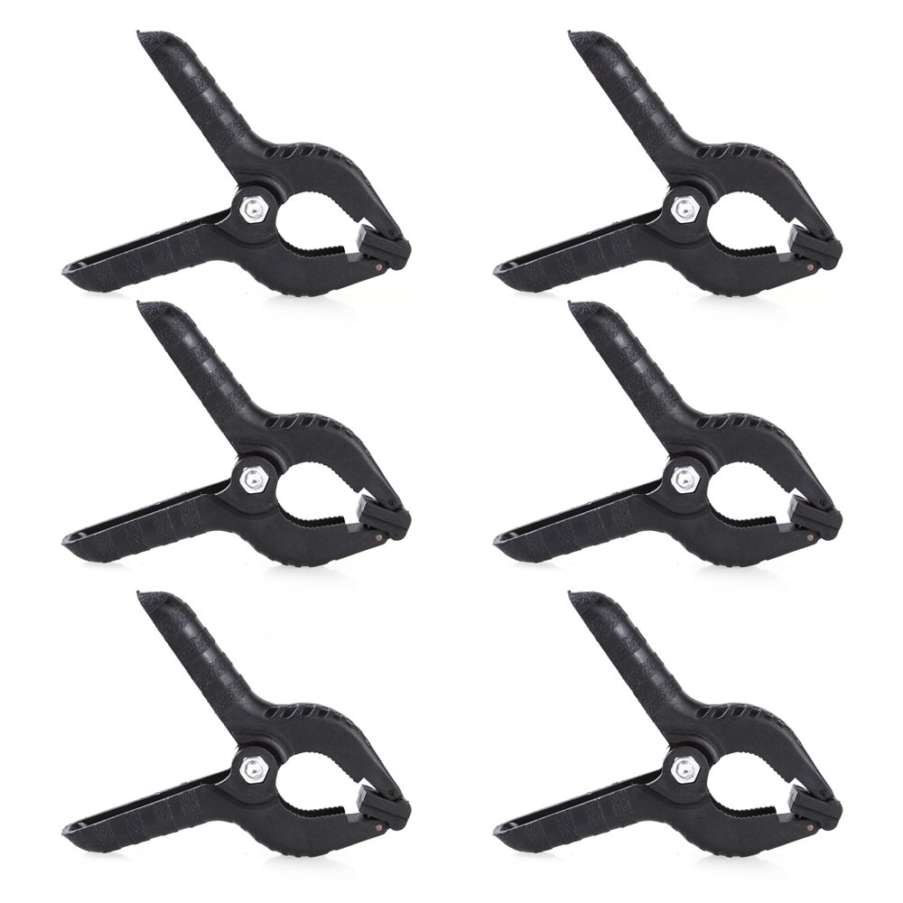 Fotga 6 x Clip Board Clips/Clamps for Photography/Photo Studio Light Stand Boom Background - Black