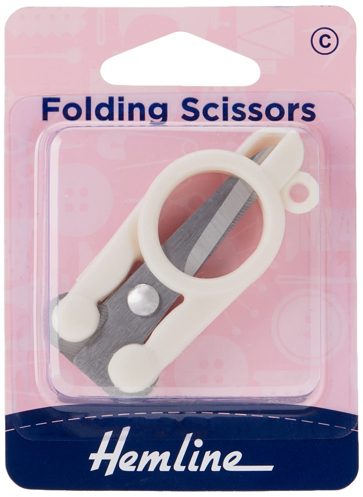 Hemline Scissors, Folding with Metal Handles