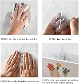 RIZUMONLY 12 Pcs Self Adhesive Wall Hooks Strong Transparent Non-Trace Picture view 4