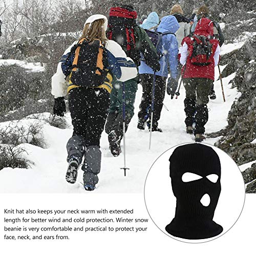 Per Full Face Winter Warm Mask with 3 Holes Breathable Knitted Balaclava Hat Thermal Ski Cycling Mask for Men Women - Thumbnail 3
