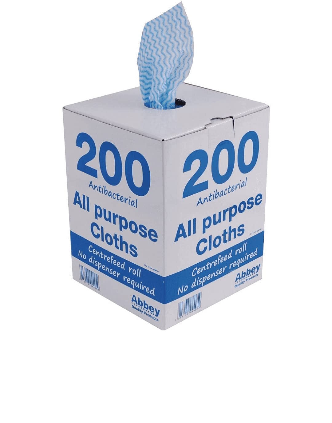 Abbey 200 All Purpose Cleaning Cloths in Portable Box Dispenser – Semi Disposable Cleaning Cloths to Clean Surfaces, Bathroom, Windows, Dishes – Kitchen Cloths 37x22cm –J Cloths Blue