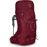 Osprey Ariel 65L Women's Backpacking Backpack, Red WM-L | hiking pack, camping gear, overnight trail pack, Red color, WM-L size