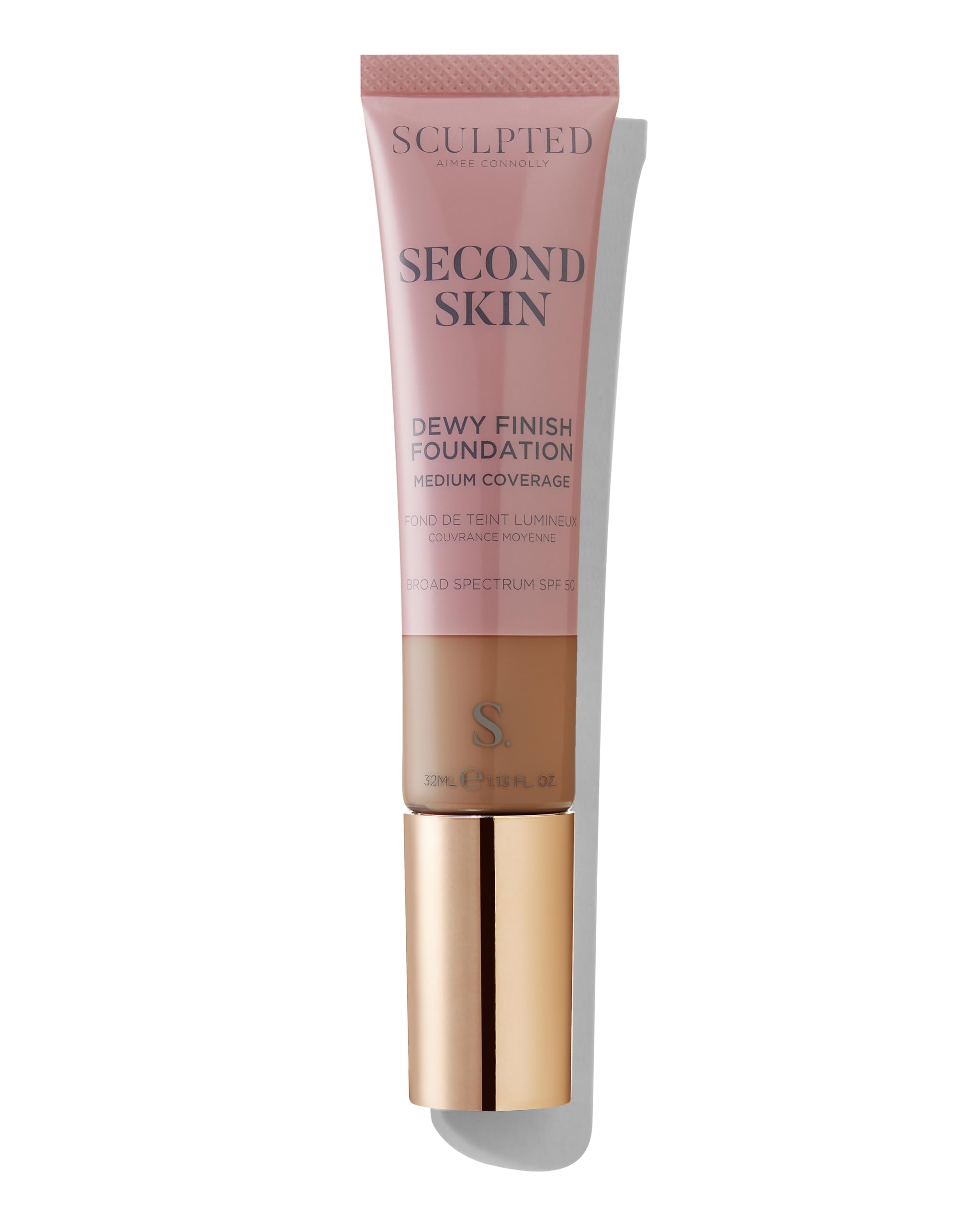 Second Skin Dewy Liquid Face Foundation from Sculpted by Aimee - 32ml Buildable, Medium Coverage Foundation with Dewy Finish, Hyaluronic Acid, Collagen Boosting Formula, SPF 50, (Rich 6.0)