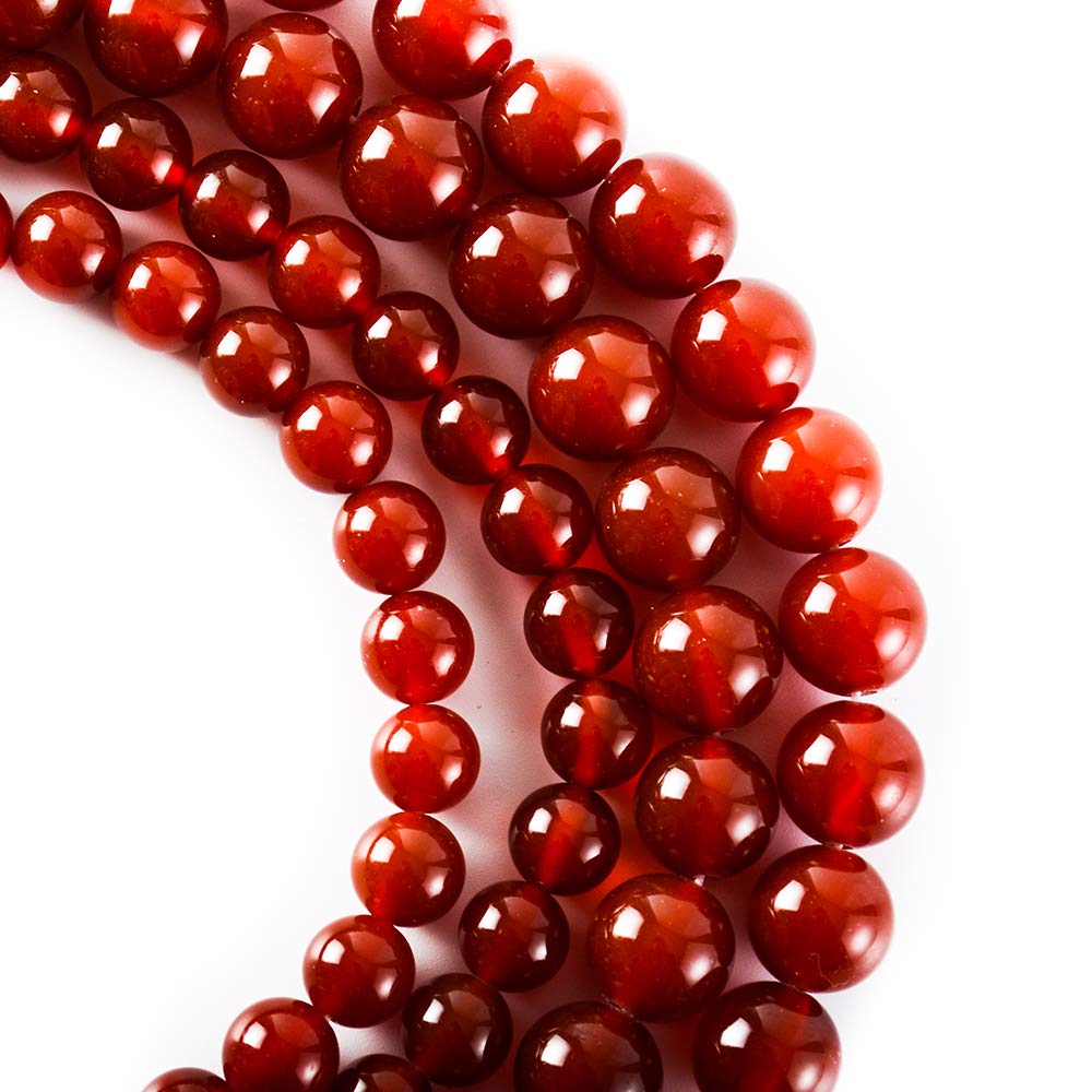 RayLineDo® 45Pcs 8mm Natural Red Agate Stone Round Beads Loose Beads Wholesale for Jewelry Making