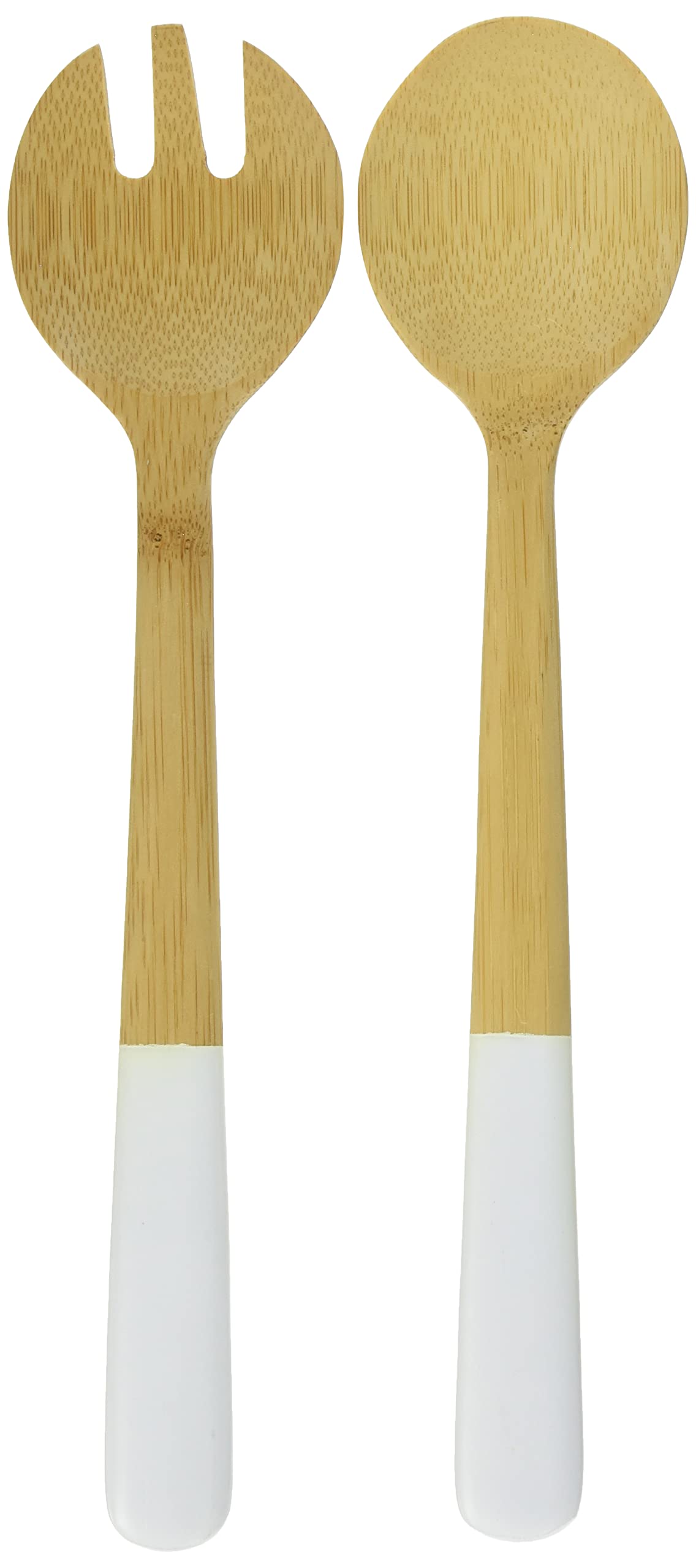 Pebbly nba105 Salad Servers, Bamboo, White, 31 x 10 x 5 cm