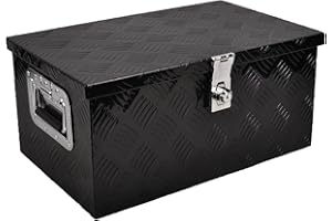 BATONECO 20 Inch Aluminum Truck Tool Box, Truck Bed Tool Storage Box with Side Handle,Lock and 2 Keys, 20"X12"X9.5", Black