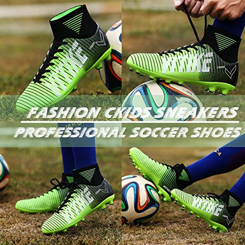 WETIKE Kids Soccer Cleats for Boys Youth Cleats Football Boots with