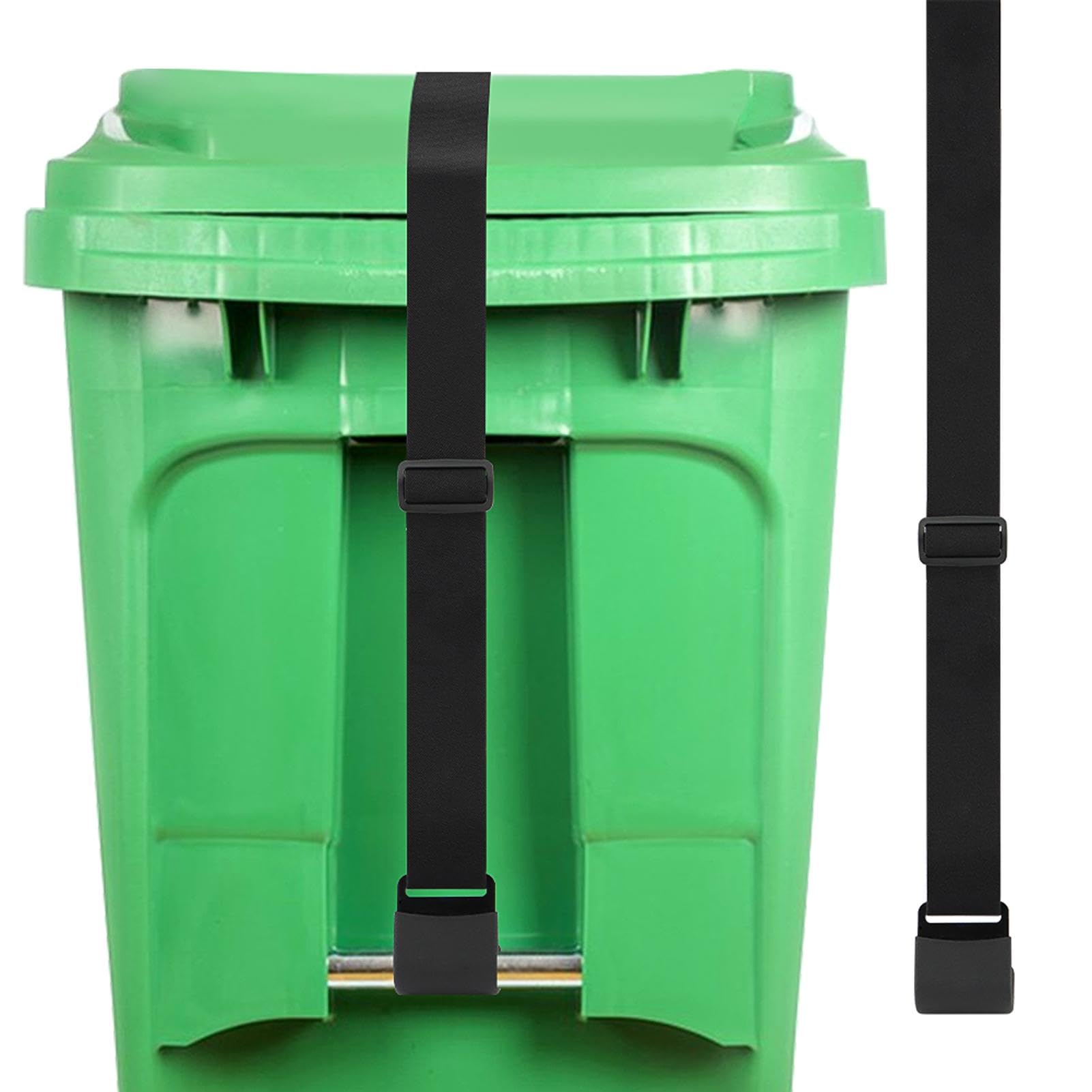 Photo 1 of LVOERTUIG 1pcs Trash Can Lid Locks,Universal Trash Can Lock Belt, Garbage Can Locks for Animals, Outdoor Bear Proof Trash Can Strap for Raccoon,Squirrel,Dog, Locking Garbage Can (Color:Black)