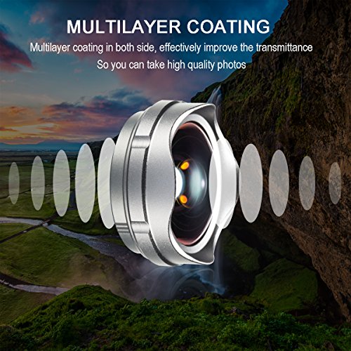 image for YOUMILE Cell Phone Camera Lens 2 in 1 Clip-on Lens Kit 112° Super Wid