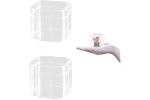 KISSYOU Acrylic Box Clear Acrylic Display Box Plastic Square Cube Transparent Containers with Lid Jewelry Storage Box Wedding Party Favor Candy Boxes (2.2x 2.2x1.9 Inch)