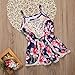Newborn Baby Girls Floral Ruffle Lace Sling Short Romper Sleeveless Bodysuit (18-24M, Dark Blue)