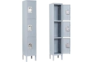 AFAIF Metal Lockers for Employees with Lock, Employees Locker Storage Cabinet with Door, 66” Tall Steel Storage Lockers for G