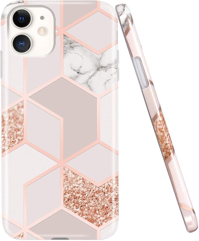 Jaholan Iphone 11 Case Bling Glitter Sparkle Marble Design Clear Bumper Tpu Soft Rubber Silicone Cover Phone Case For Iphone 11 6 1 Inch 19 Rose Gold Amazon Co Uk Electronics