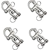 Baieasy 4 Pack Snap Shackle Sailing Halyard, 316 Stainless Steel Clevis Swivel Jaw Swivel Shackle, Quick Release Snap Hook for Sailing Rigging Shackles, SCBA face Masks, Firefighter Mask