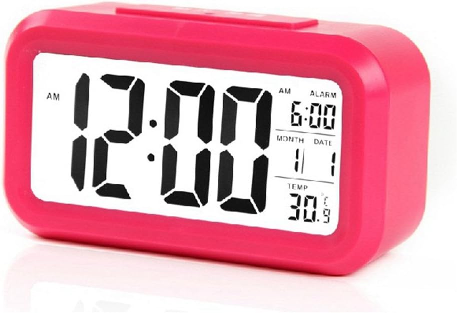 HURRAH 5.3" Digital Alarm Clock (Pink)