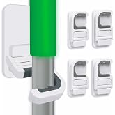 Tinkeep 4pack Broom Holder Wall Mount Mop Holder Broom and Mop Gripper Self Adhesive No Drilling Anti-Slip Mop Handle Hanger Household Cleaning Organizer, Holds up to 6 lb