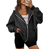 ATHMILE Oversized Hoodies for Women Fall Sweatshirts Zip Up Hoodie Casual Jackets Y2k Fashion Outfits Winter Clothes 2026