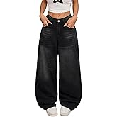 OYICAI Womens Baggy Jeans Wide Leg Denim Pants Y2k 90s Vintage Hip Hop Loose Long Trousers Streetwear