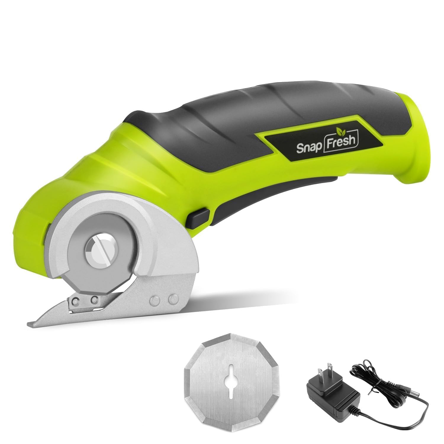 Photo 1 of SnapFresh Cordless Electric Scissors, 4V Electric Mini Cutter, Carpet & Cardboard Cutter Tool with a Replacement Blade/Charger, Rotary Cutter for Cardboard Packages Leather Plastic ?Green?