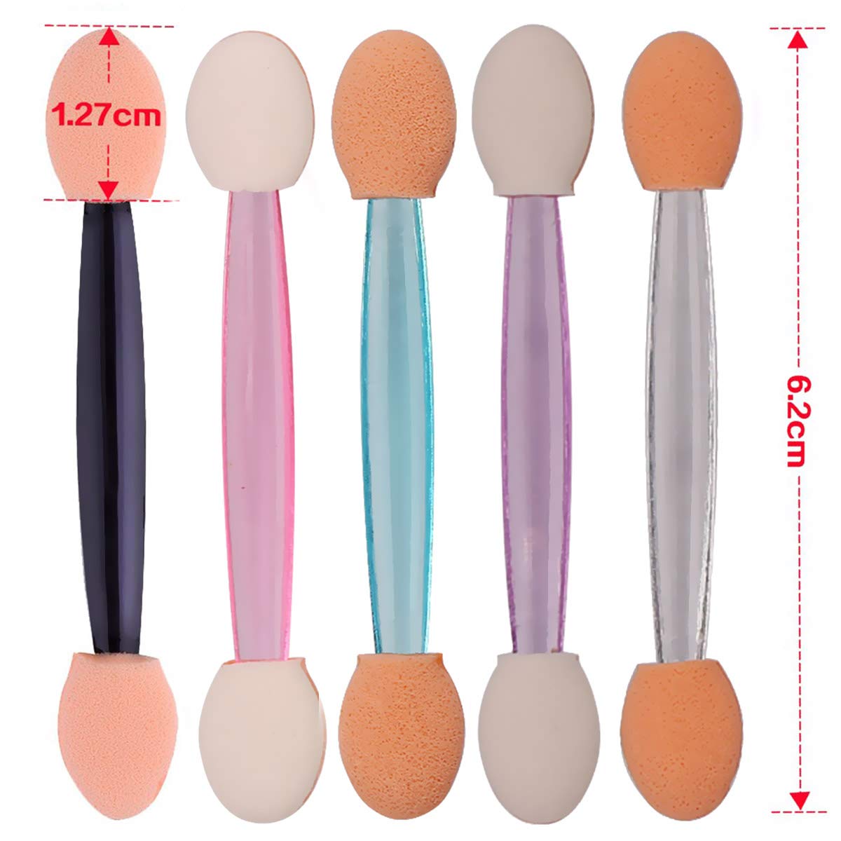 Akstore 100PCS Disposable Dual Sides Eye Shadow Sponge Applicator Eyeshadow Brushes Makeup Brush (Multicolors): Beauty
