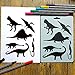 COCODE Set of 12 Animal Stencils with 12 Colored Fineliner Pens, Plastic Drawing Painting Templates with Sea Animals, Wild Animals Over 80 Different Animal Patterns for Card DIY Crafts Projects