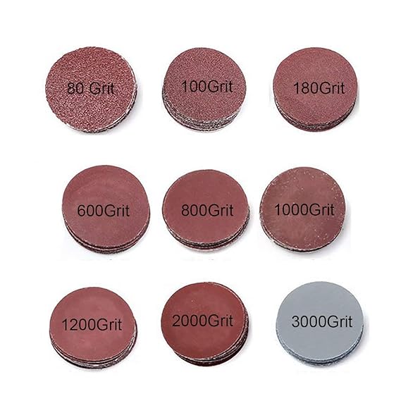 GOODCHANCEUK, 3-Zoll-(7,5 cm)-Schleifscheiben-Papier, Klettband-Schwingschleifer-Ballen, Körnung: P80, P100, P180, P600, P800