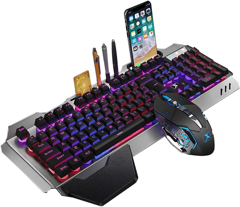 2.4G Mechanical Feel Rechargeable Wireless Keyboard and Mouse Set, 3000