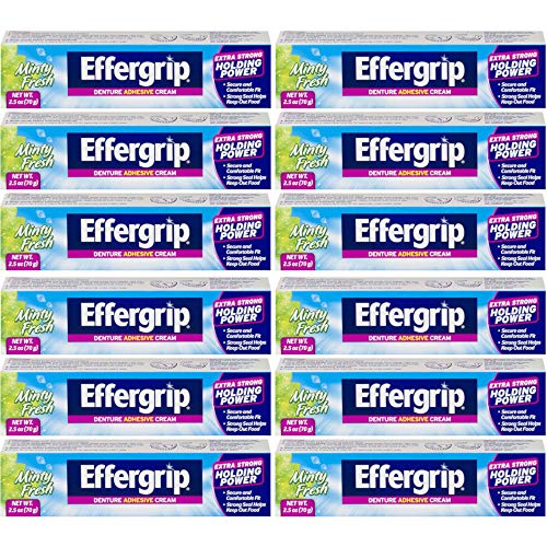 Effergrip Denture Adhesive Cream 2.50 oz (Pack of 12) - Thumbnail 3