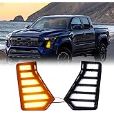NITOYO LED Fog Lights Kit Compatible with Toyota Tacoma 2024 2025 DRL Daytime Running Lights Amber Sequential Flash Turn Signal Toyota Tacoma Accessories (1 Pair